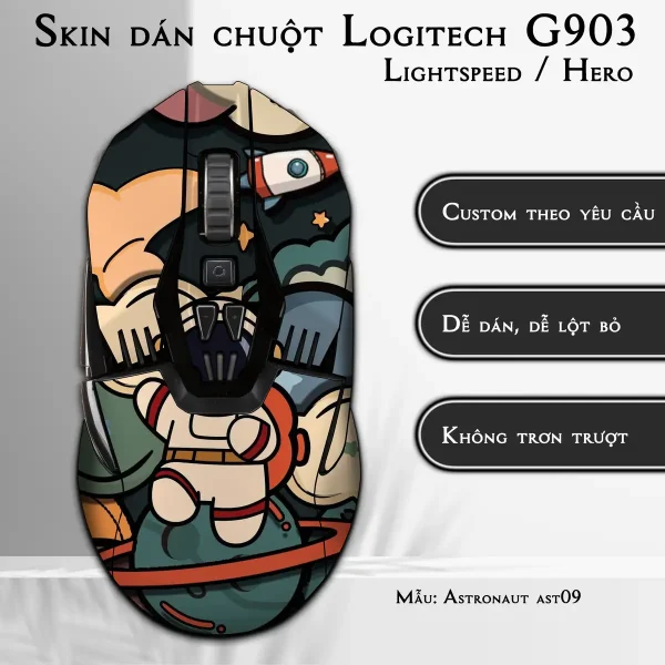 Skin dán chuột Logitech G903 mẫu Astronaut ast09