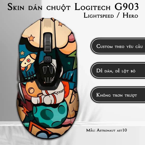 Skin dán chuột Logitech G903 mẫu Astronaut ast10