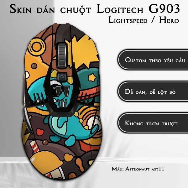 Skin dán chuột Logitech G903 mẫu Astronaut ast11