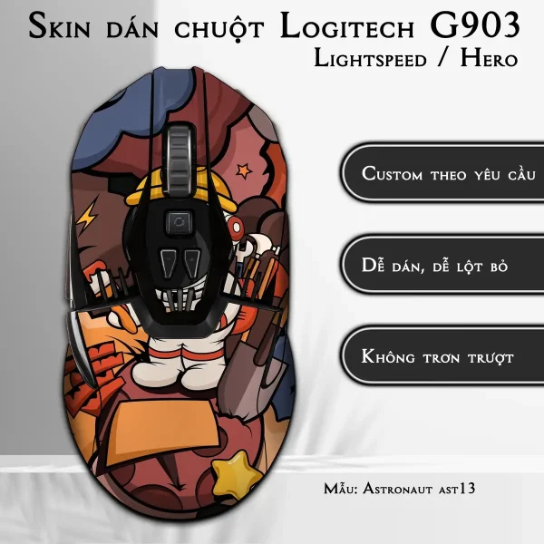 Skin dán chuột Logitech G903 mẫu Astronaut ast13