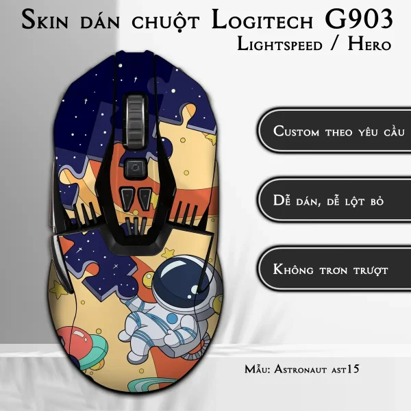 Skin dán chuột Logitech G903 mẫu Astronaut ast15