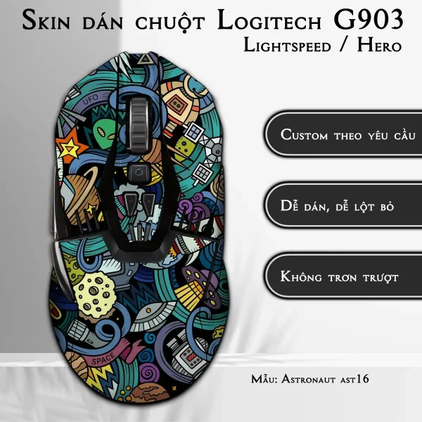 Skin dán chuột Logitech G903 mẫu Astronaut ast16