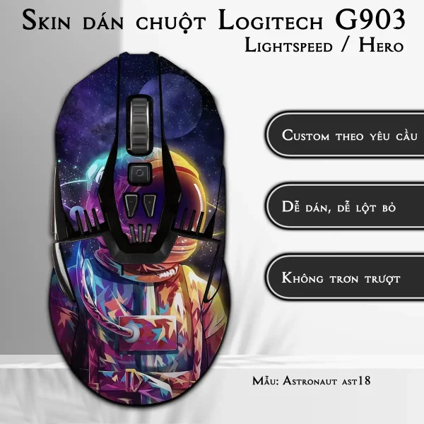 Skin dán chuột Logitech G903 mẫu Astronaut ast18