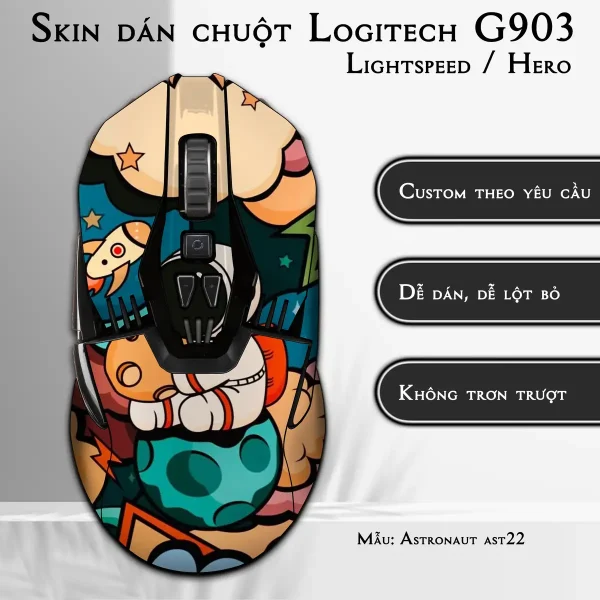 Skin dán chuột Logitech G903 mẫu Astronaut ast22