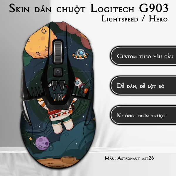 Skin dán chuột Logitech G903 mẫu Astronaut ast26