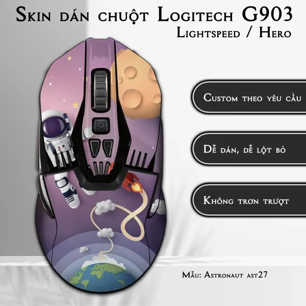 Skin dán chuột Logitech G903 mẫu Astronaut ast27