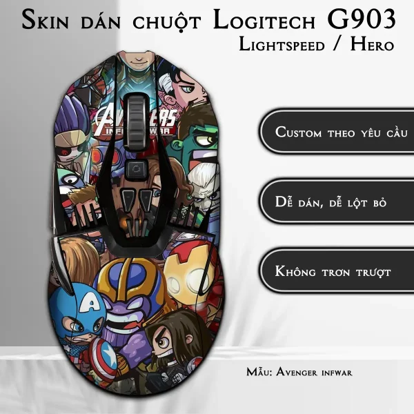 Skin dán chuột Logitech G903 mẫu Avenger infwar