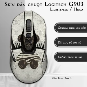 Skin dán chuột Logitech G903 mẫu Brick Bear 3