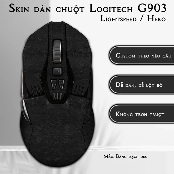 Skin dán chuột Logitech G903 mẫu Bảng mạch đen