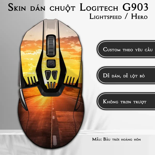 Skin dán chuột Logitech G903 mẫu Bầu trời hoàng hôn