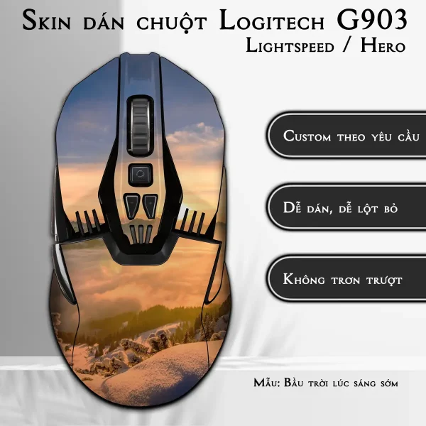 Skin dán chuột Logitech G903 mẫu Bầu trời lúc sáng sớm