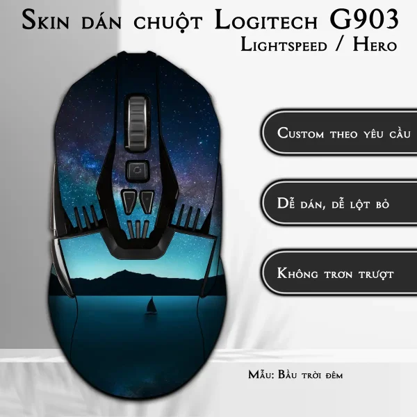 Skin dán chuột Logitech G903 mẫu Bầu trời đêm
