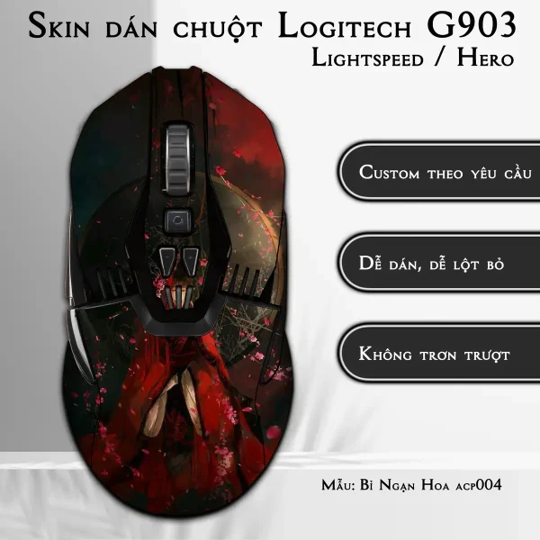 Skin dán chuột Logitech G903 mẫu Bỉ Ngạn Hoa acp004