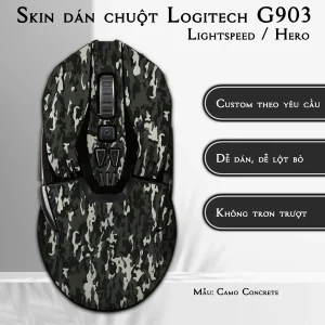 Skin dán chuột Logitech G903 mẫu Camo Concrete