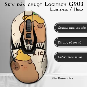 Skin dán chuột Logitech G903 mẫu Capybara Rich