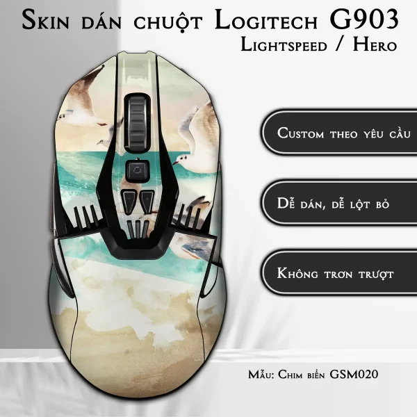 Skin dán chuột Logitech G903 mẫu Chim biển GSM020