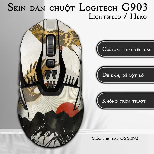 Skin dán chuột Logitech G903 mẫu chim hạc GSM092
