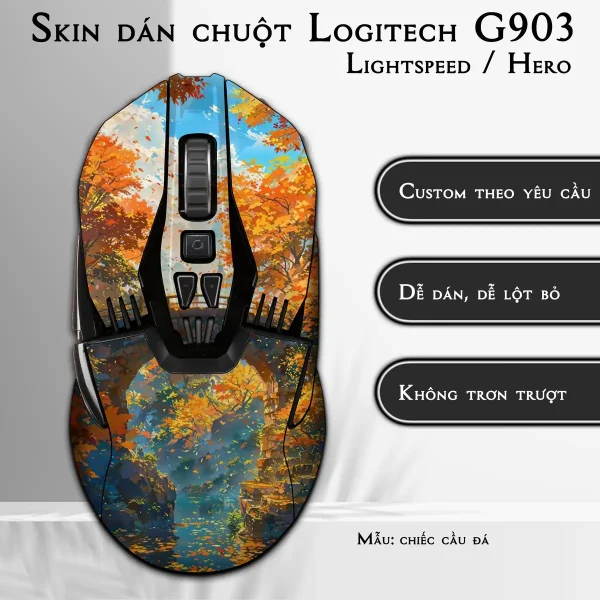 Skin dán chuột Logitech G903 mẫu chiếc cầu đá