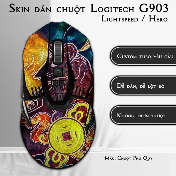 Skin dán chuột Logitech G903 mẫu Chuột Phú Quý