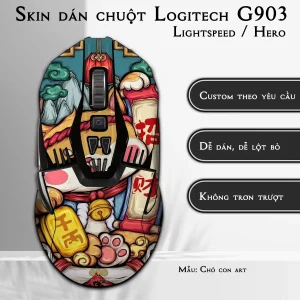 Skin dán chuột Logitech G903 mẫu Chó con art