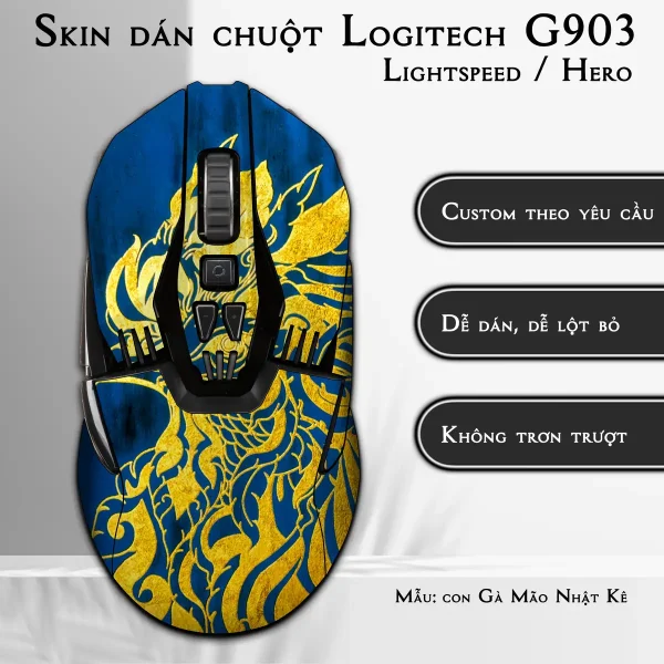 Skin dán chuột Logitech G903 mẫu con Gà Mão Nhật Kê