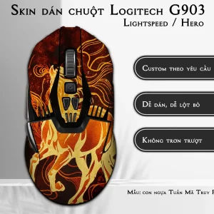 Skin dán chuột Logitech G903 mẫu con ngựa Tuấn Mã Truy Phong