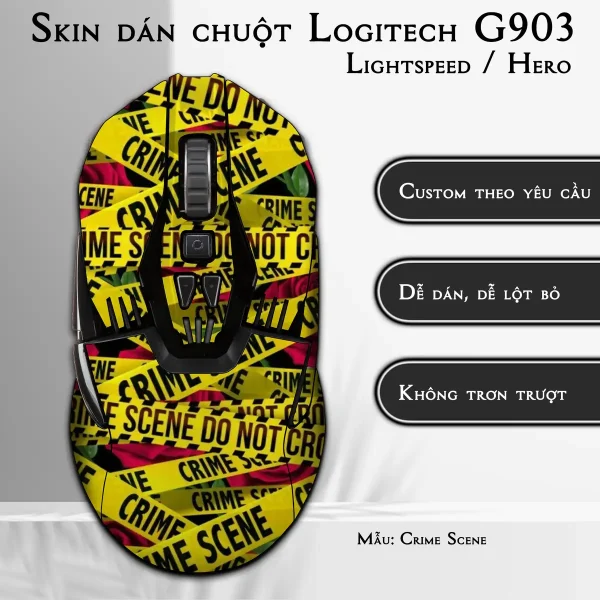 Skin dán chuột Logitech G903 mẫu Crime Scene
