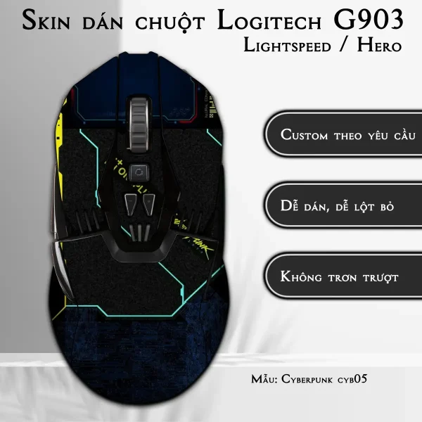 Skin dán chuột Logitech G903 mẫu Cyberpunk cyb05