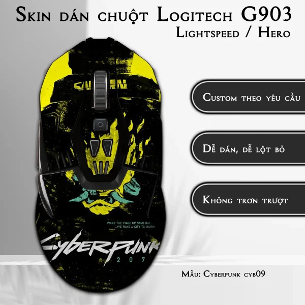 Skin dán chuột Logitech G903 mẫu Cyberpunk cyb09