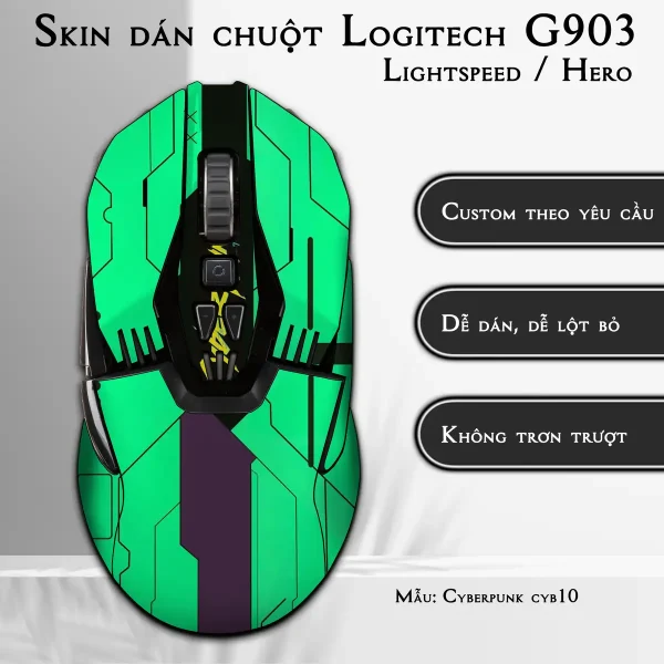 Skin dán chuột Logitech G903 mẫu Cyberpunk cyb10