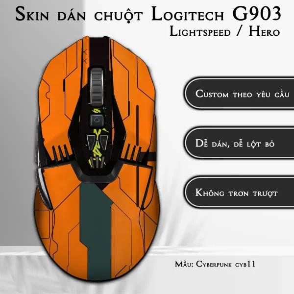 Skin dán chuột Logitech G903 mẫu Cyberpunk cyb11