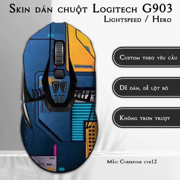 Skin dán chuột Logitech G903 mẫu Cyberpunk cyb12