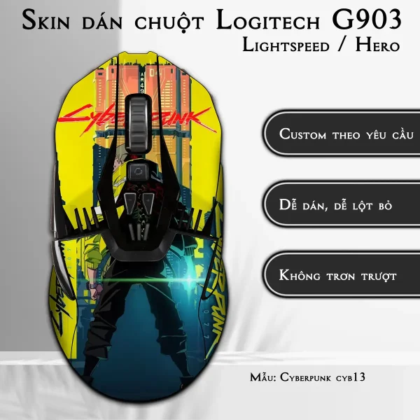 Skin dán chuột Logitech G903 mẫu Cyberpunk cyb13