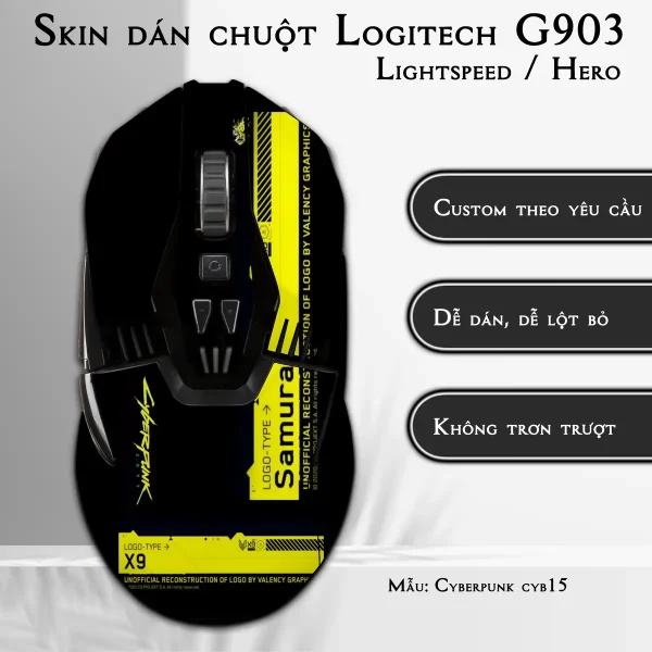 Skin dán chuột Logitech G903 mẫu Cyberpunk cyb15