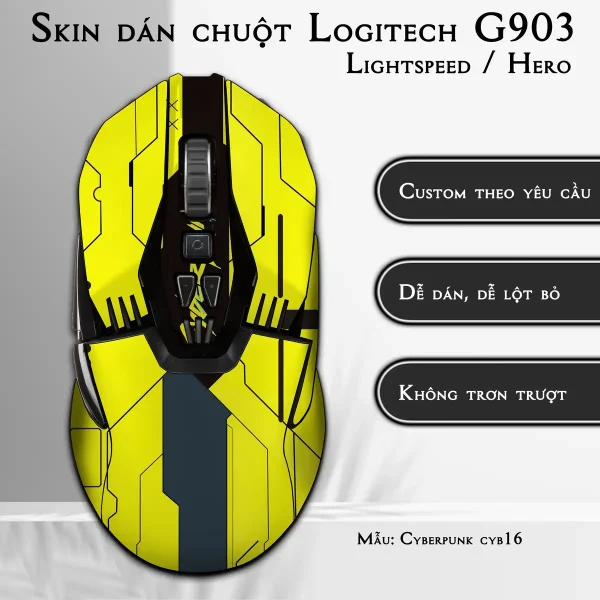 Skin dán chuột Logitech G903 mẫu Cyberpunk cyb16