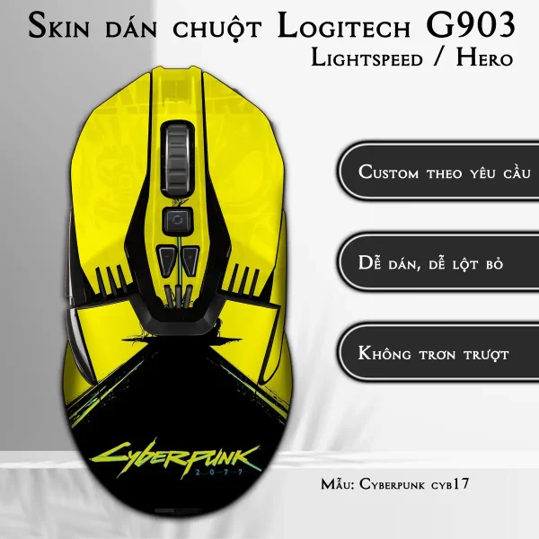 Skin dán chuột Logitech G903 mẫu Cyberpunk cyb17