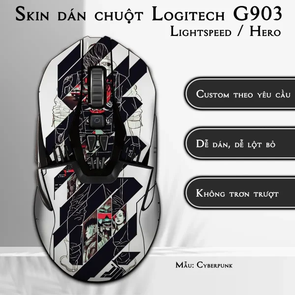Skin dán chuột Logitech G903 mẫu Cyberpunk