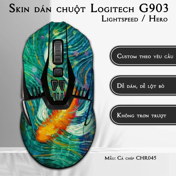 Skin dán chuột Logitech G903 mẫu Cá chép CHR045