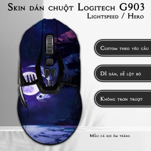 Skin dán chuột Logitech G903 mẫu cá koi ôm trăng