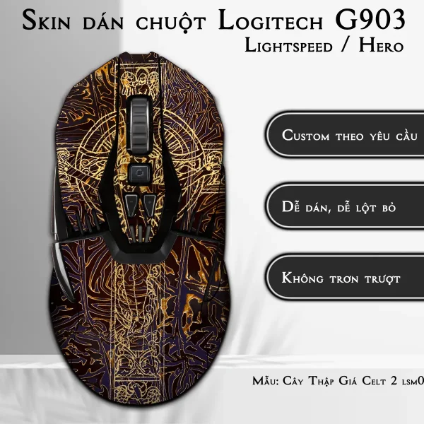 Skin dán chuột Logitech G903 mẫu Cây Thập Giá Celt 2 lsm009