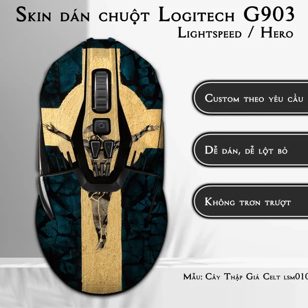 Skin dán chuột Logitech G903 mẫu Cây Thập Giá Celt lsm010