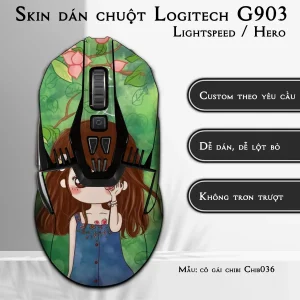 Skin dán chuột Logitech G903 mẫu cô gái chibi Chib036