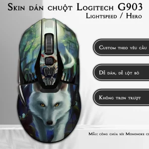 Skin dán chuột Logitech G903 mẫu công chúa sói Mononoke csm002