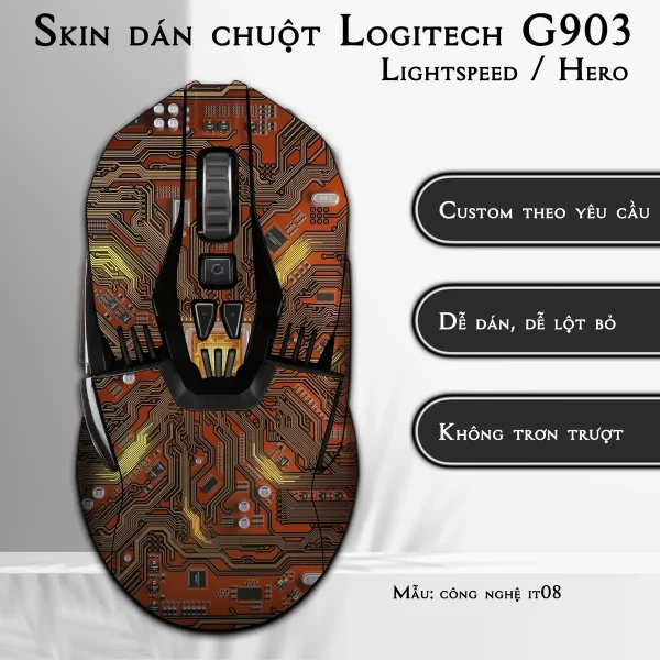 Skin dán chuột Logitech G903 mẫu công nghệ it08