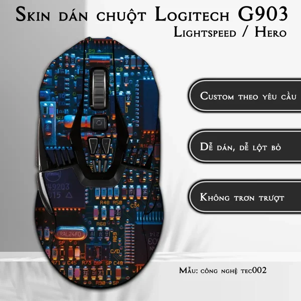 Skin dán chuột Logitech G903 mẫu công nghệ tec002