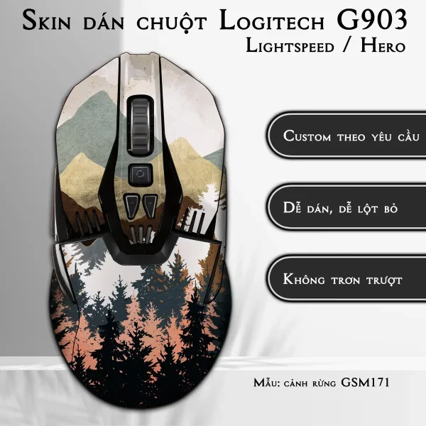 Skin dán chuột Logitech G903 mẫu cảnh rừng GSM171