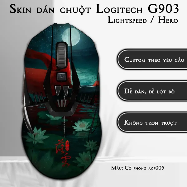 Skin dán chuột Logitech G903 mẫu Cổ phong acp005