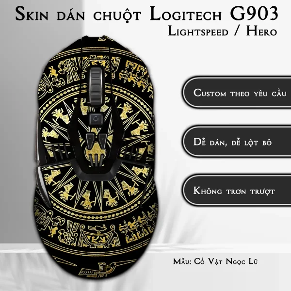 Skin dán chuột Logitech G903 mẫu Cổ Vật Ngọc Lũ