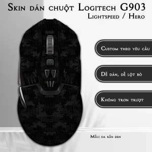 Skin dán chuột Logitech G903 mẫu da rắn đen