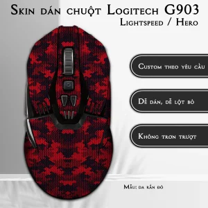 Skin dán chuột Logitech G903 mẫu da rắn đỏ